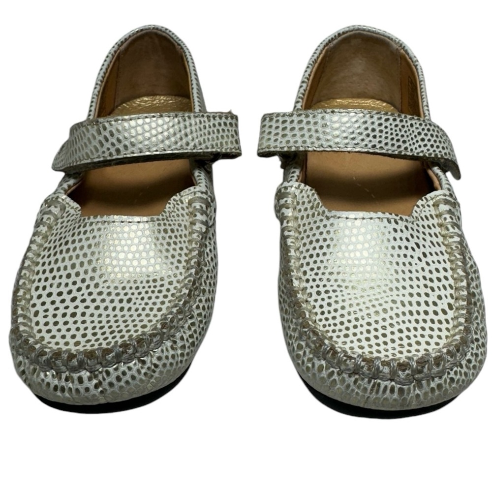 UMI Moraine I Leather Cream and Metallic Gold Mary Janes Toddler Girl Size 10.5 - Picture 2 of 12